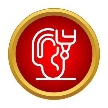 Ear with ear drops vector icon depicting otology Stock Illustration
