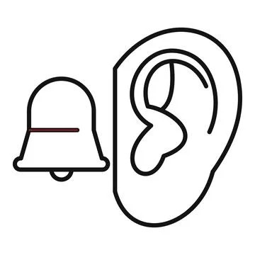 Ear experiencing ringing sound due to tinnitus Stock Illustration