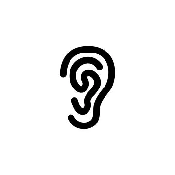 Ear Flat Vector Icon Stock Illustration