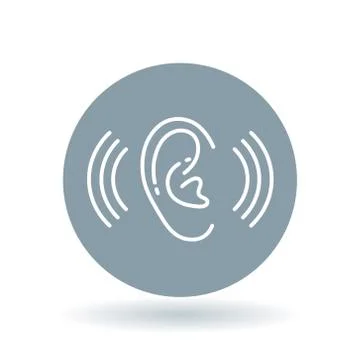 Ear hearing aid icon Stock Illustration