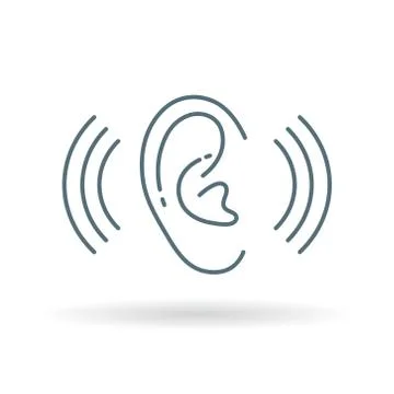 Ear hearing volume icon Stock Illustration