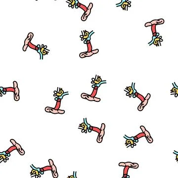 Ear human organ vector seamless pattern Illustrazione stock