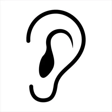 Ear icon. Hearing symbol. Vector illustration Stock Illustration
