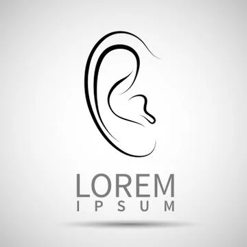 Ear icon isolated on white background. VECTOR Stock Illustration