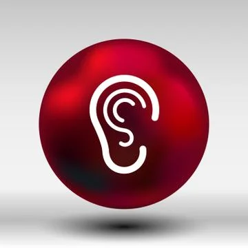 Ear icon listen vector hear deaf human sign Stock Illustration