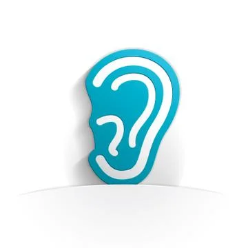 Ear icon paper Stock Illustration