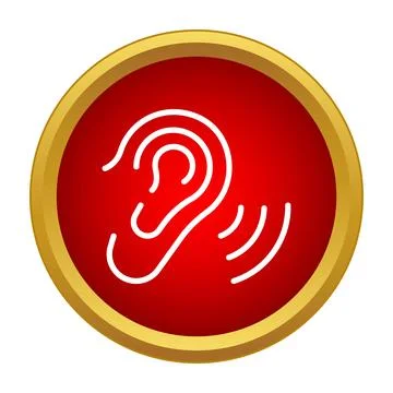 Ear icon representing hearing and audio perception Stock Illustration