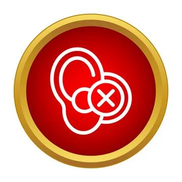Ear icon representing hearing loss or deafness Stock Illustration