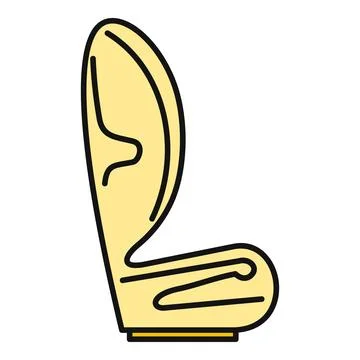 Ear icon representing human hearing and sound perception Stock Illustration