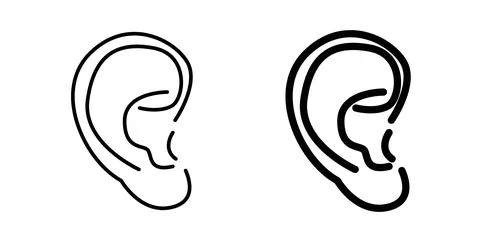 Ear icon symbol. Flat Vector illustration 스톡 일러스트