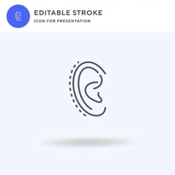 Ear icon vector, filled flat sign, solid pictogram isolated on white, logo 스톡 일러스트