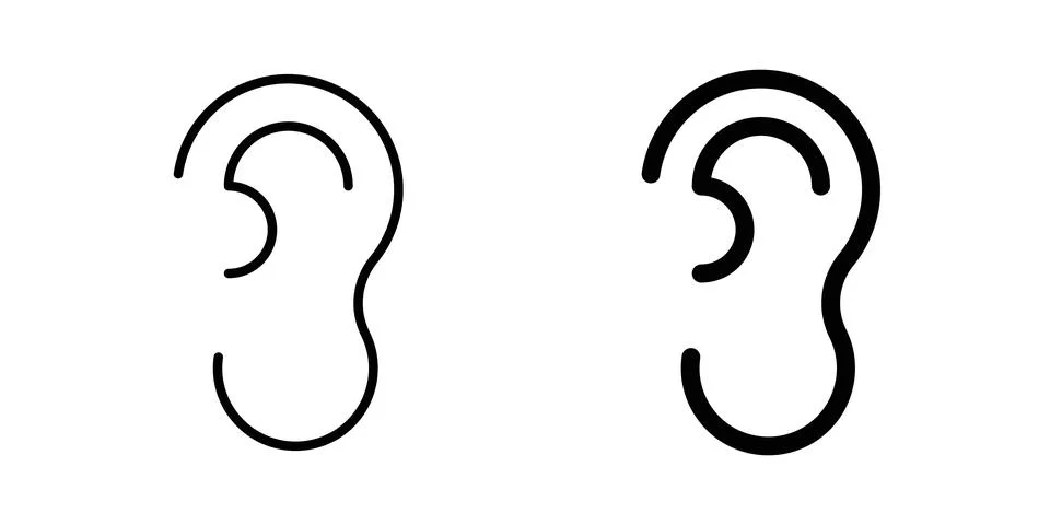 Ear icon vector, symbol, logo illustrations Stock Illustration