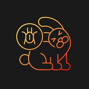 Ear infection gradient vector icon for dark theme Stock Illustration