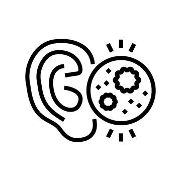 Ear infection line icon vector illustration Stock Illustration