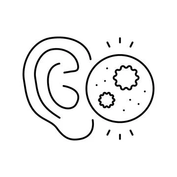 Ear infection line icon vector illustration Stock Illustration