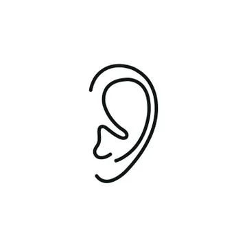Ear line black vector icon Stock Illustration