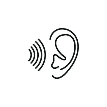 Ear line black vector icon Stock Illustration