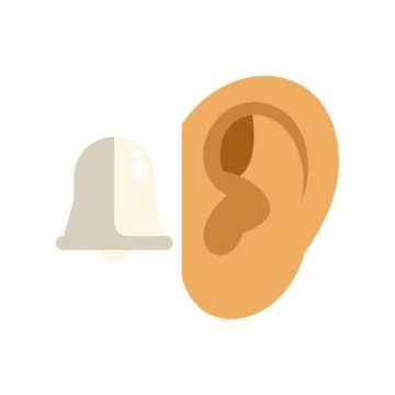 Ear listening to bell ringing for notification concept Stock Illustration