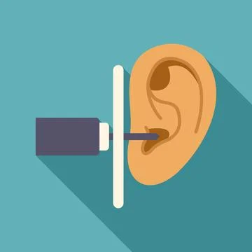 Ear lobe piercing process using a professional gun Stock Illustration