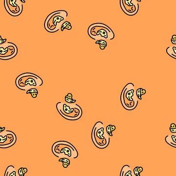 Ear mold audiologist doctor vector seamless pattern Illustrazione stock