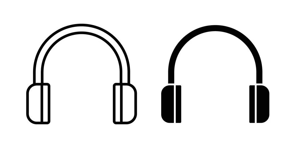 Ear muffs icon symbol. Flat and Stroke Vector illustration Stock Illustration