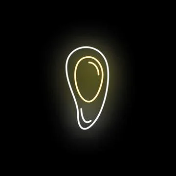 Ear neon sign representing hearing and sound Stock Illustration