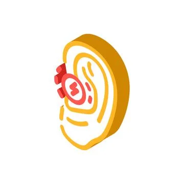 Ear pain body ache isometric icon vector illustration Ilustración de archivo
