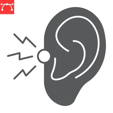 Ear pain glyph icon Stock Illustration