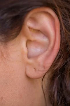 Ear pierced Stock-Fotos