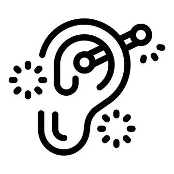 Ear piercing causing irritation and infection icon Stock Illustration