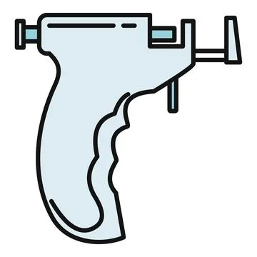 Ear piercing gun icon showing body modification tool Stock Illustration