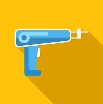 Ear piercing gun tool illustration on yellow background Stock Illustration