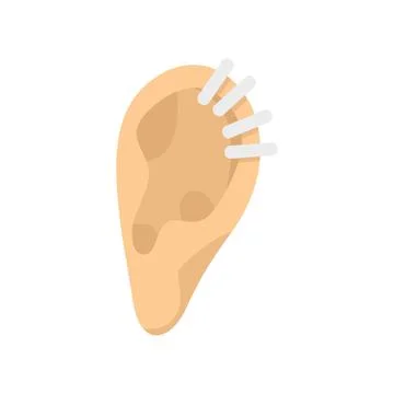 Ear piercing icon flat isolated vector 스톡 일러스트