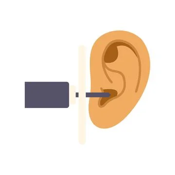 Ear piercing process with a professional tool Stock Illustration