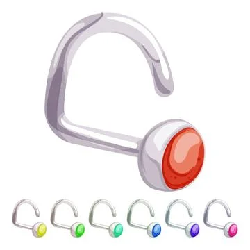 Ear piercing ring cartoon vector graphic Stock Illustration