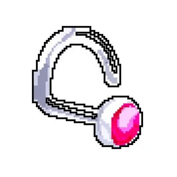 Ear piercing ring game pixel art vector illustration Stock Illustration