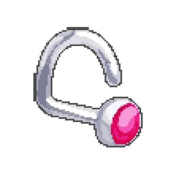 Ear piercing ring pixel art vector illustration イラスト素材