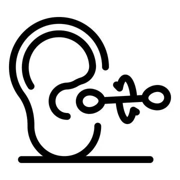 Ear piercing tool inserting jewelry into ear for body modification Stock Illustration