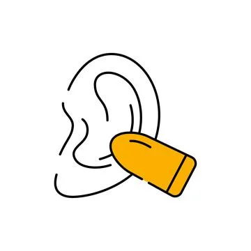 Ear plug color line icon. Disability. Isolated vector element. Stock Illustration