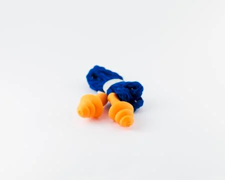 Ear plug is personal protective equipment 스톡 사진