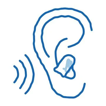 Ear Plug For Sleeping doodle icon hand drawn illustration Stock Illustration
