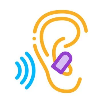 Ear Plug For Sleeping Icon Outline Illustration Stock Illustration
