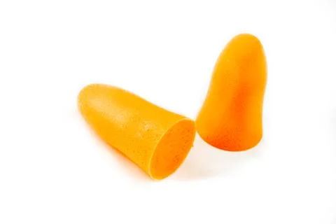 Ear plugs on a white background Stock Photos