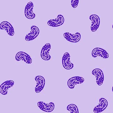 Ear points acupuncture glyph vector seamless pattern Illustrazione stock