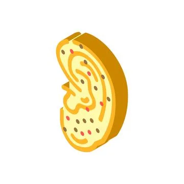 Ear points acupuncture isometric icon vector illustration Stock Illustration