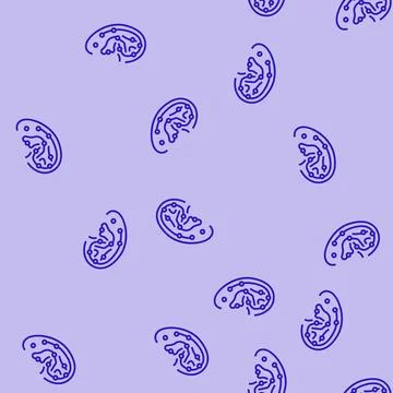 Ear points acupuncture line seamless pattern Illustrazione stock