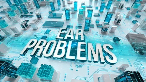 Ear Problems with medical digital technology concept Stock Footage 107956854
