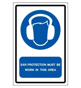 Ear Protection Must Be Worn In This Area Symbol Sign, Vector Illustration, Is Stock Illustration