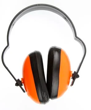 Ear protectors over plain background Stock Photos