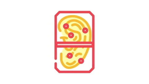 Ear recognition color icon animation Stock Footage 327261171